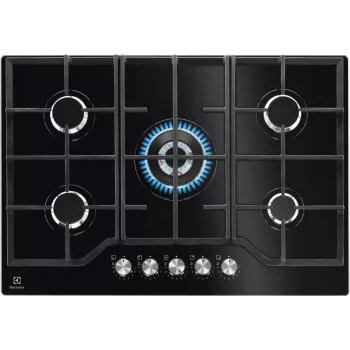 Įmontuojama dujinė kaitlentė Electrolux KGG75362K, juoda, 75 cm, 5 zonos