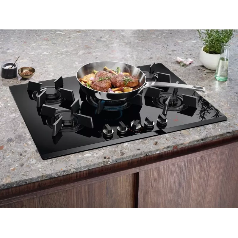 Įmontuojama dujinė kaitlentė Electrolux KGG75362K, juoda, 75 cm, 5 zonos