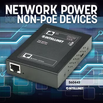 Intellinet PoE+ skirstytuvas, IEEE802.3at, 5, 7.5, 9 arba 12 V DC išėjimo įtampa