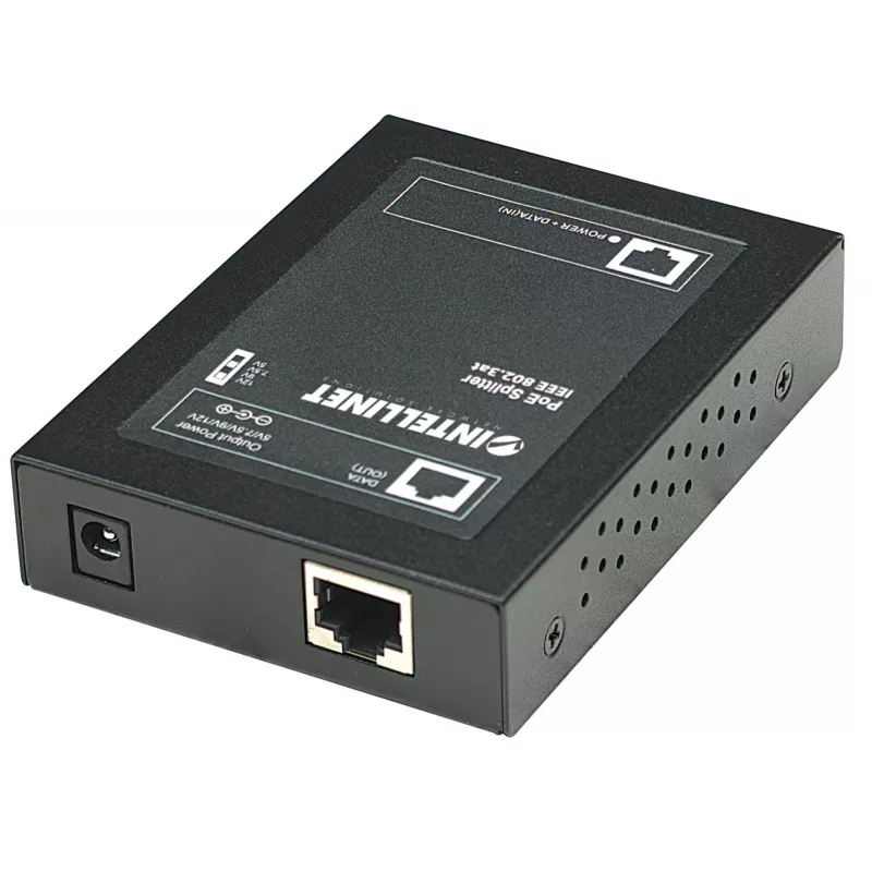 Intellinet PoE+ skirstytuvas, IEEE802.3at, 5, 7.5, 9 arba 12 V DC išėjimo įtampa
