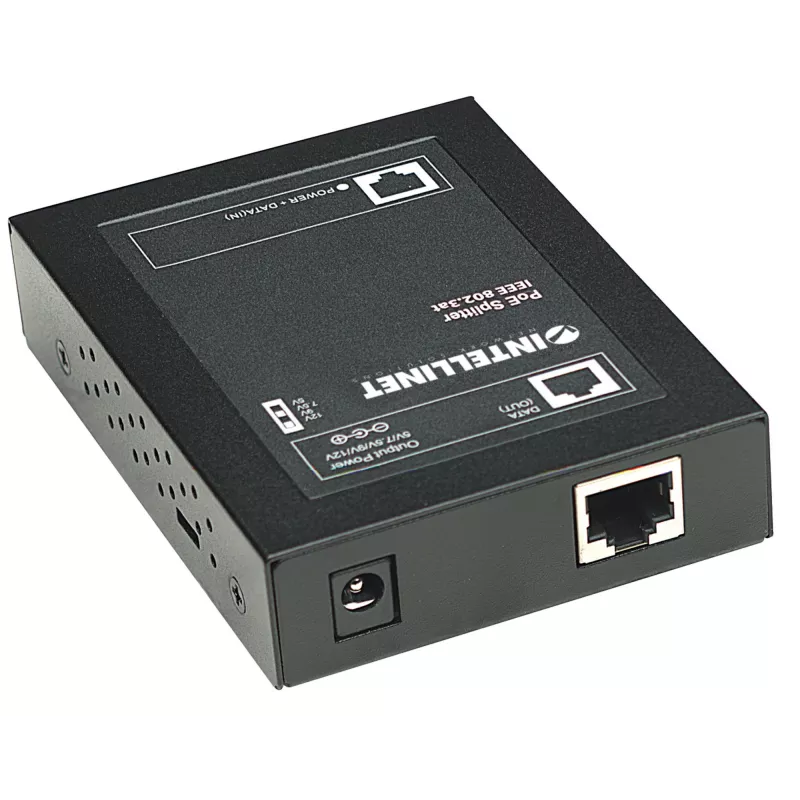 Intellinet PoE+ skirstytuvas, IEEE802.3at, 5, 7.5, 9 arba 12 V DC išėjimo įtampa
