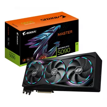 GIGABYTE AORUS GeForce RTX 5090 MASTER 32G vaizdo plokštė – 32 GB GDDR7, 512 bit, PCI-E 5.0, 2655 MHz, 3× DP 2.1a, 1× HDMI 2.1b