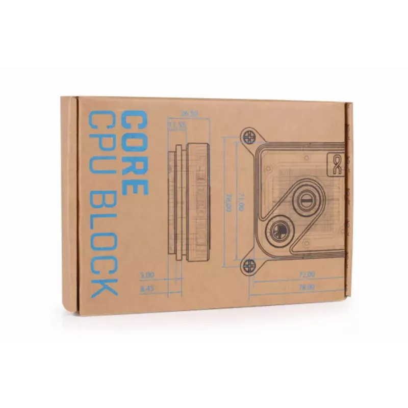 Vandens blokas CPU Alphacool Core 1 Aurora Brass Copper Nickel Transparent White 72mm