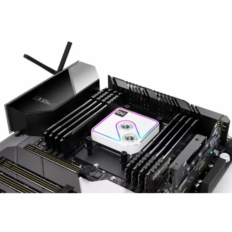 Vandens blokas CPU Alphacool Core 1 Aurora Brass Copper Nickel Transparent White 72mm