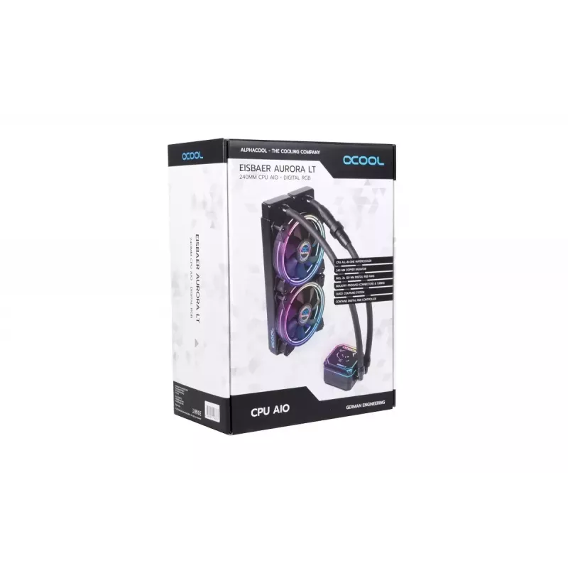 All-in-one skysčio aušintuvas procesoriui Alphacool Eisbaer Aurora LT240 12 cm Juoda