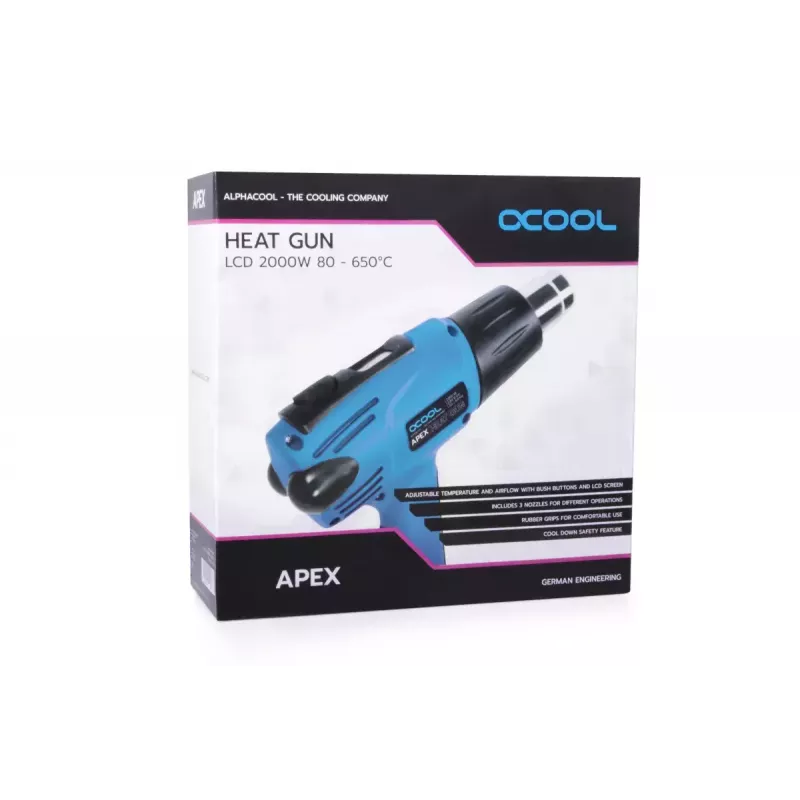 Karšto oro pistoletas Alphacool 10178 650 °C 2000 W juodai mėlynas