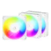 ARCTIC Freezer P12 Pro Reverse A-RGB (Balta) – 3 vnt. pakuotė – 120 mm A-RGB PWM ventiliatorius su kabelio skirstytuvu