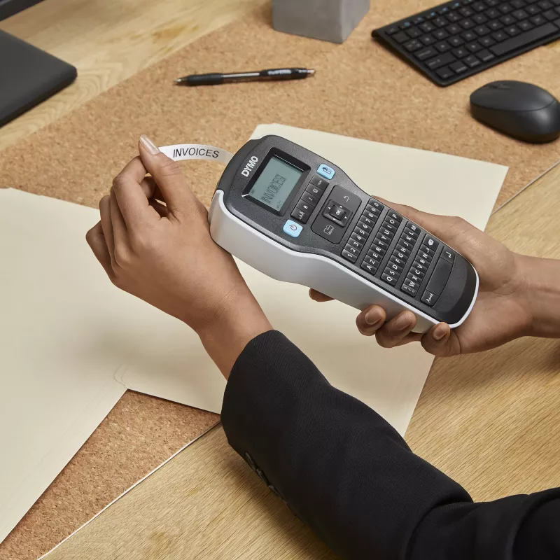 DYMO LabelManager 160 etikečių spausdintuvo pradžios rinkinys su 3 D1 juostos ritinėliais | Nešiojamas etikečių spausdintuvas | QWERTY klaviatūra | Idealus namams ar biurui