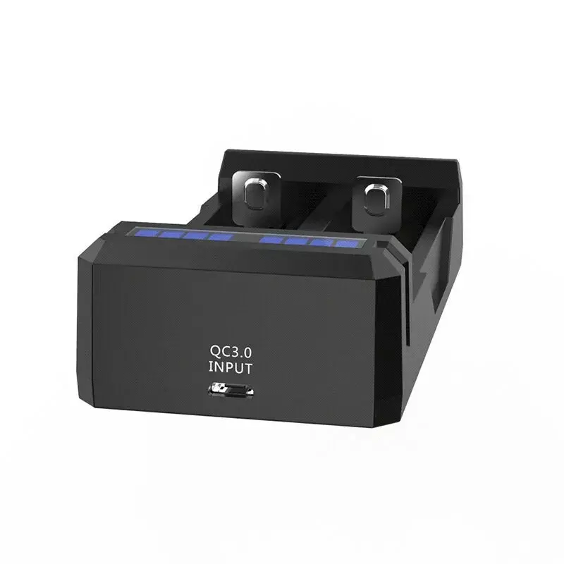 Įkroviklis XTAR SC2 Li-ion 18650 2 lizdai, USB-C maitinimas, LED indikatoriai, juodas