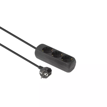 Microconnect GRU0033B ilgintuvas 3 m 3 kištukiniai lizdai Juodas