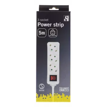 Microconnect GRU0035WS ilgintuvas 5 m 3 kištukiniai lizdai Baltas