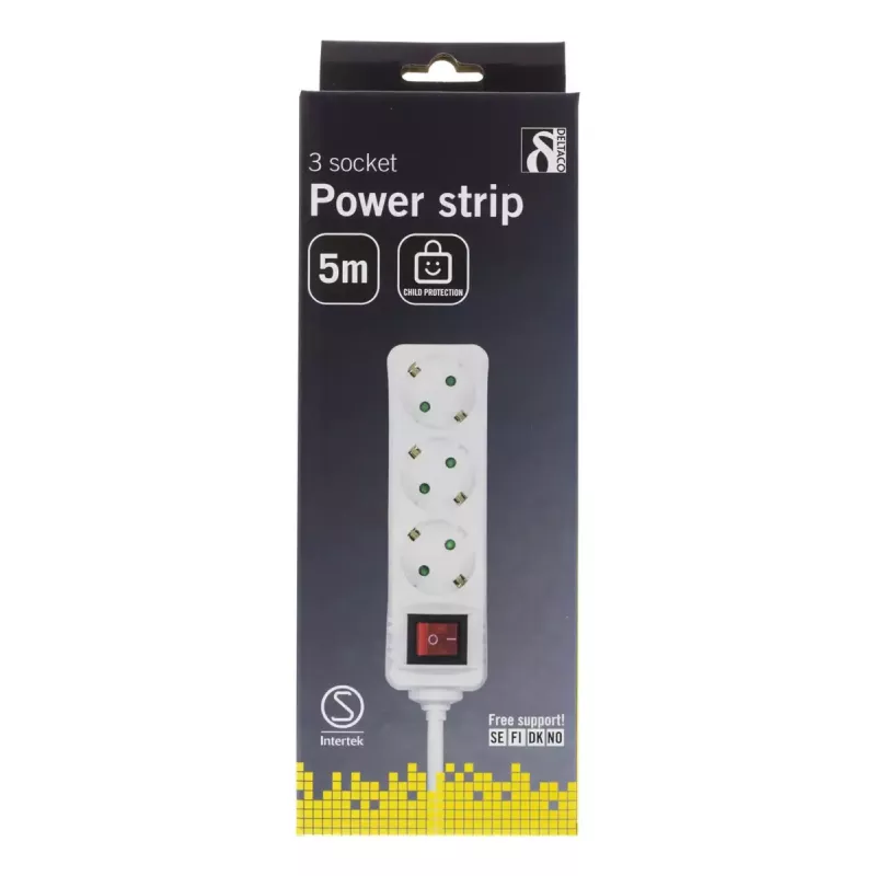 Microconnect GRU0035WS ilgintuvas 5 m 3 kištukiniai lizdai Baltas