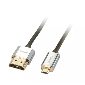 Lindy 1m CROMO plonas aukštos spartos HDMI į Micro HDMI laidas su Ethernet
