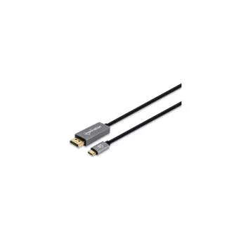 Manhattan USB-C į DisplayPort 1.4 laidas, 8K@60Hz, 3m, Kištukas-Kištukas, ne dvikryptis, juodas, trejų metų garantija