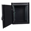 Stovimas stovas Lanview RDL12U66BL — 12U, 600 kg, rakinamas, reguliuojamos kojelės, kabelių valdymas, IP40, juodas