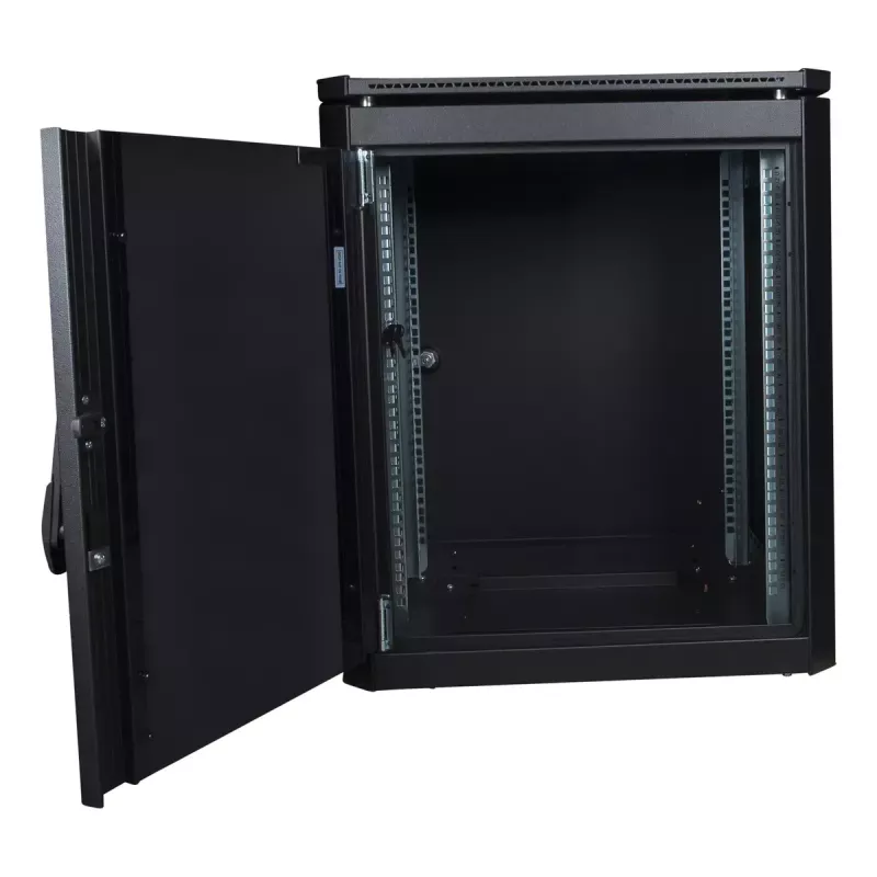 Stovimas stovas Lanview RDL12U66BL — 12U, 600 kg, rakinamas, reguliuojamos kojelės, kabelių valdymas, IP40, juodas