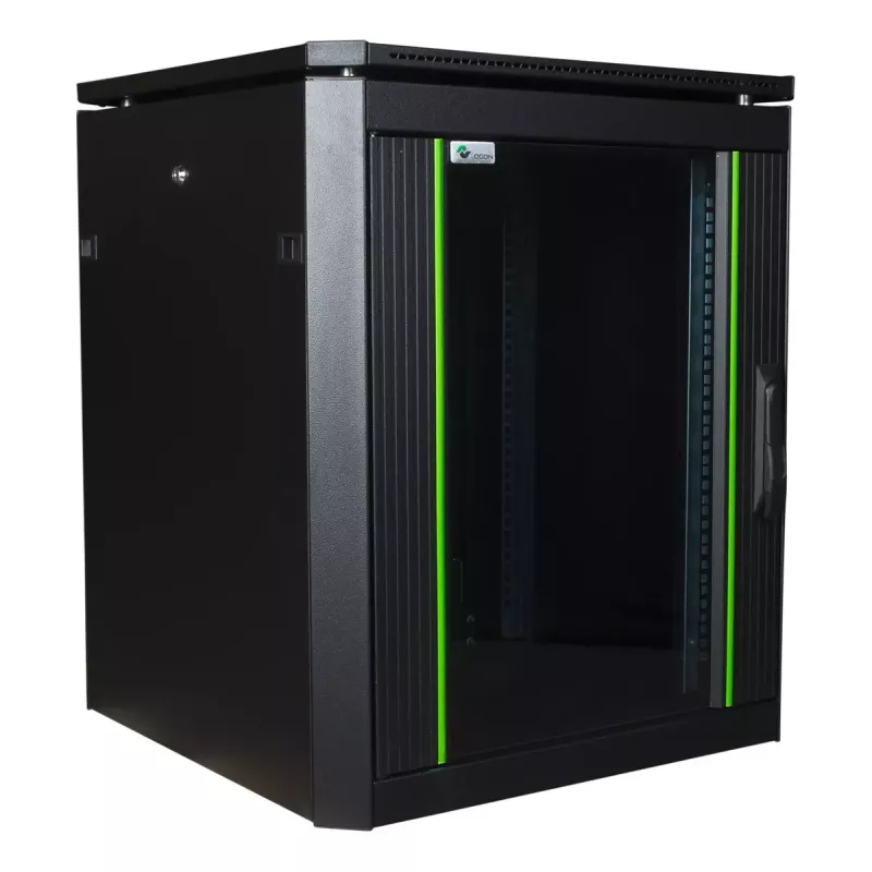 Stovimas stovas Lanview RDL12U66BL — 12U, 600 kg, rakinamas, reguliuojamos kojelės, kabelių valdymas, IP40, juodas