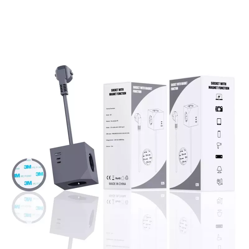 MicroConnect MC-CUBE015USBMAGNETIC USB magnetinis kištukinis kubas