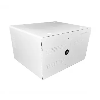 Nešiojamų prietaisų valdymo spinta LEBA NoteBox 16 su raktiniu užraktu, USB-C prievadais, 12 W vienam įrenginiui, USB 2.0, montavimui ant sienos ar ant stalo, balta