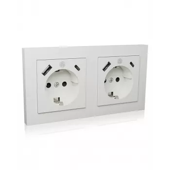 ICY BOX IB-MPS4200W-PD lizdas su USB A ir USB C, 18 W, baltas