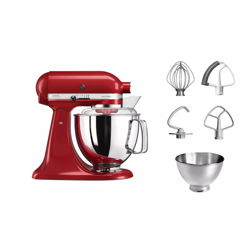 Virtuvinis kombainas KitchenAid Artisan 5KSM175PS – 300 W, 4,8 l nerūdijančio plieno dubuo, raudona