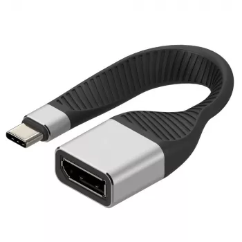 Techly ICOC-USBC-DP12 vaizdo kabelio adapteris 0,131 m USB Type-C – DisplayPort, juodas