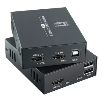 AV siųstuvas-imtuvas LEVELONE HVE-8111, 3840×2160, Cat6, USB-A/USB-B, DC 12V (2 vnt.)