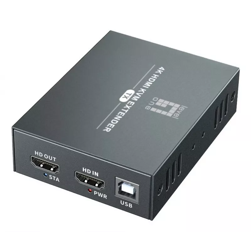 AV siųstuvas-imtuvas LEVELONE HVE-8111, 3840×2160, Cat6, USB-A/USB-B, DC 12V (2 vnt.)