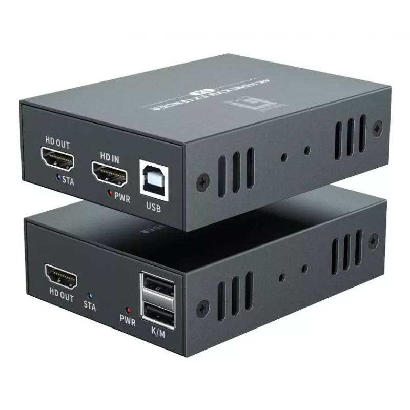 AV siųstuvas-imtuvas LEVELONE HVE-8111, 3840×2160, Cat6, USB-A/USB-B, DC 12V (2 vnt.)