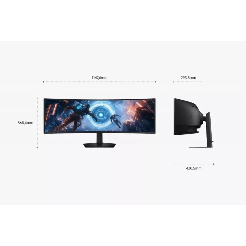 Monitorius Samsung S49FG912EU 124,5 cm (49 coliai) 5120 x 1440 pikselių Dual QHD LCD juodas
