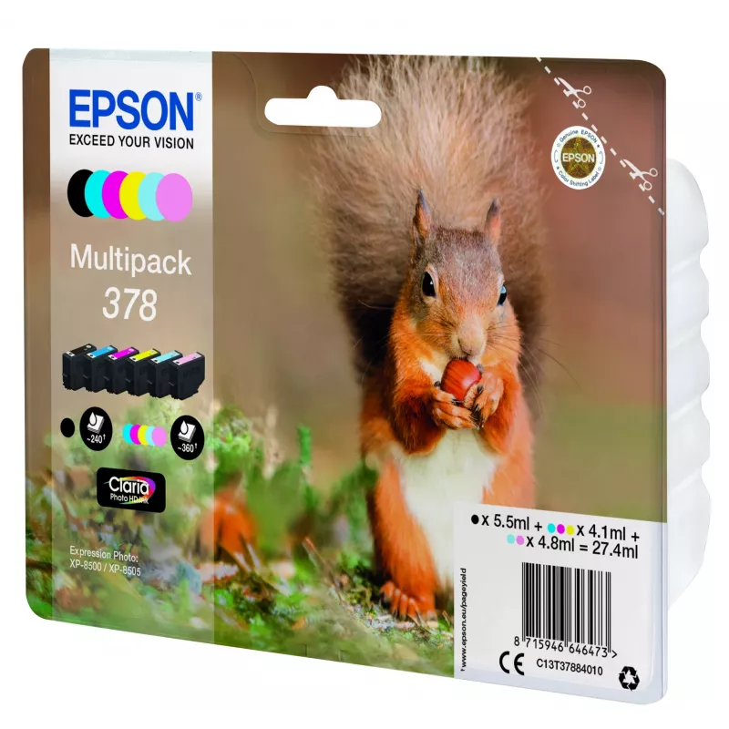 Rašalo kasetė Epson C13T37884010 Juoda, Cyan, Šviesiai Cyan, Magenta, Šviesiai Magenta, Geltona