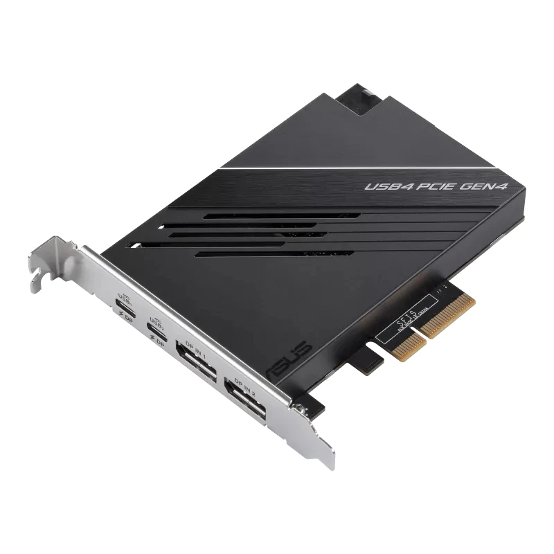 ASUS USB4 PCIe Gen4 kortelė – dviejų USB4 prievadų adapteris su DisplayPort 1.4