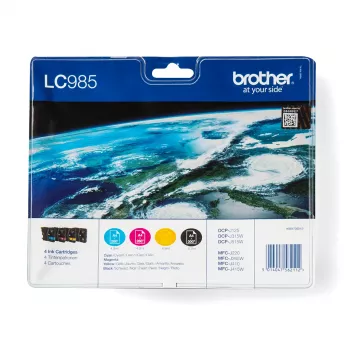 Brother LC985VALBPDR originalus rašalo kasetės 4 vnt. Juoda, Žydra, Purpurinė, Geltona