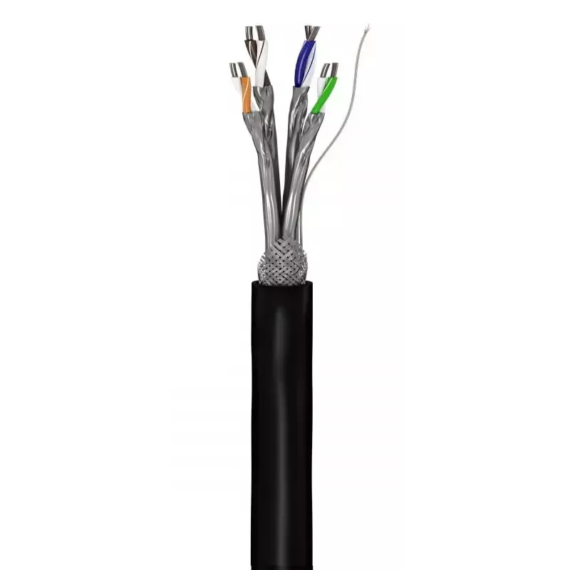 Tinklo kabelis Goobay CAT 6 lauko S/FTP 100m Juodas