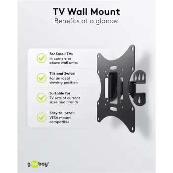 TV laikiklis sieninis Basic Tilt Goobay 51893