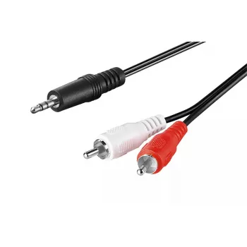 Garso kabelis Goobay 51652 10 m 3,5 mm – 2 x RCA juodas