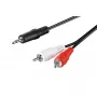 Garso kabelis Goobay 51652 10 m 3,5 mm – 2 x RCA juodas