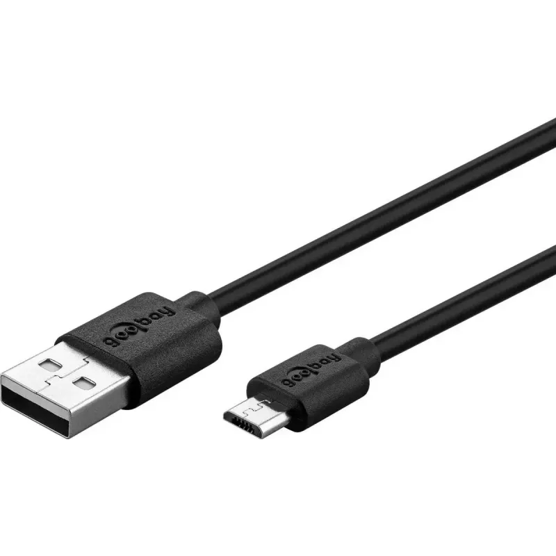 Goobay Micro-USB greito įkrovimo ir sinchronizavimo laidas 1 m USB 2.0 juodas