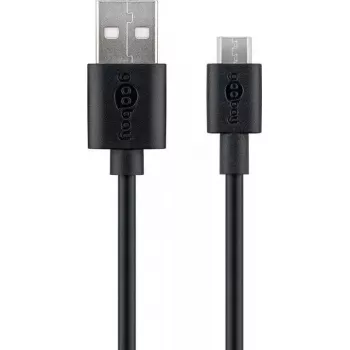 Goobay Micro-USB greito įkrovimo ir sinchronizavimo laidas 1 m USB 2.0 juodas