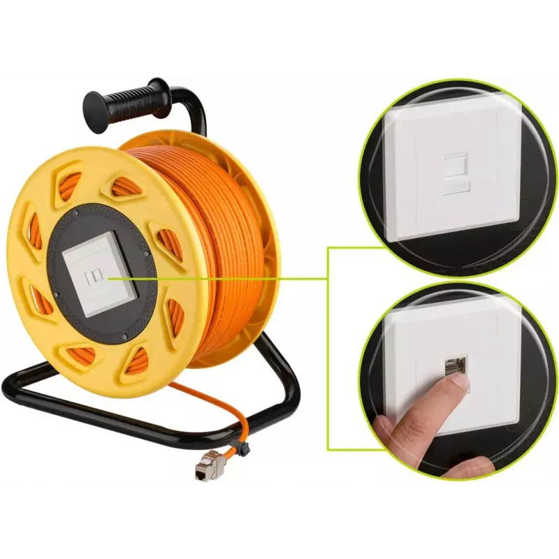 Tinklo laidas Goobay Portable RJ45 50m Cat7a Oranžinis