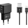 Įkroviklio rinkinys Goobay Dual Apple Lightning 44995, 12 W, 2 USB, 1 m laidas