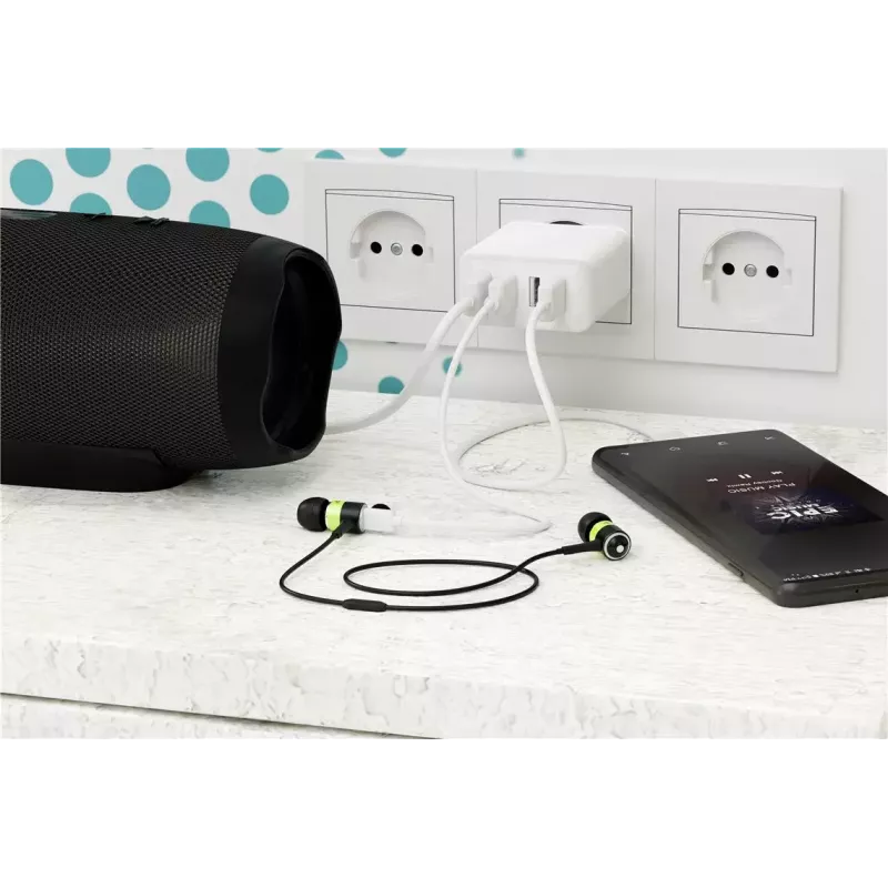 Kroviklis vidaus naudojimui Wentronic 44962 universalus baltas 4 USB prievadai 5V