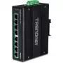 Trendnet TI-PG80B 8 prievadų pramoninis Gigabit PoE+ jungiklis su DIN-bėgiu