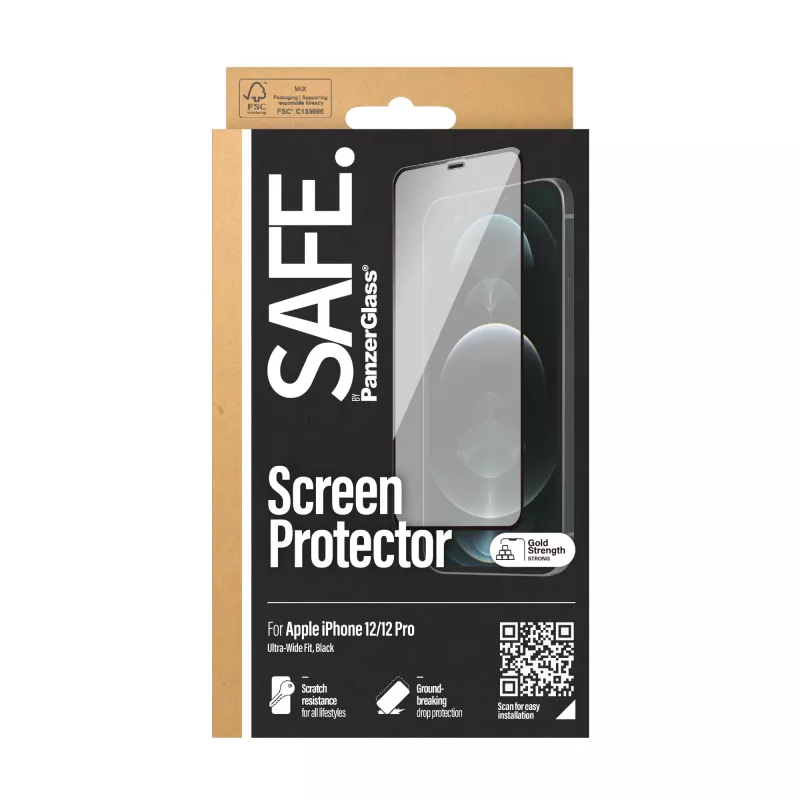 PanzerGlass SAFE. by ® Ekrano apsauga iPhone 12 | 12 Pro | Nuo krašto iki krašto