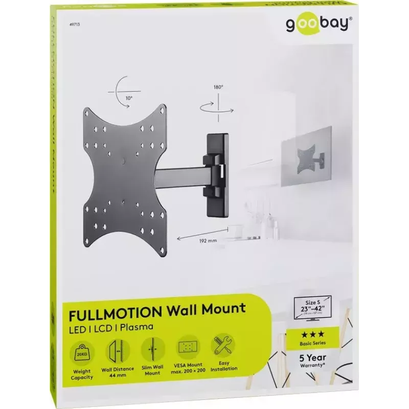 TV laikiklis Goobay 49713 106,7 cm (42 coliai) juodas