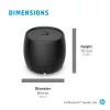 HP 360 juodas belaidis garsiakalbis, Bluetooth 5, nešiojamas, monofoninis, cilindro formos, su mygtukais