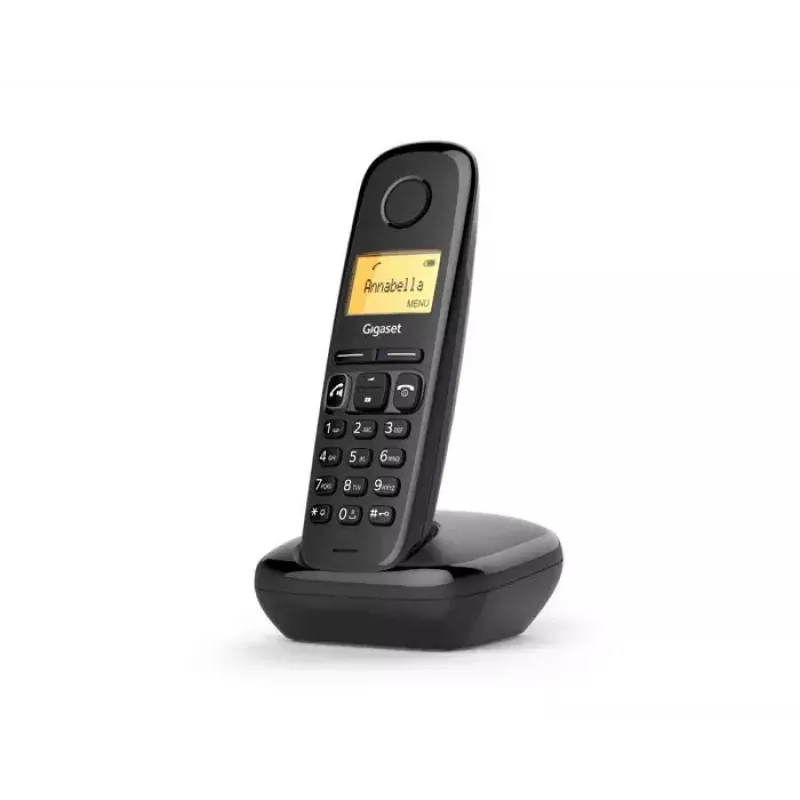 Belaidis analoginis/DECT telefonas Gigaset A270A su skambučio numerio atpažinimu, juodas