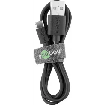 Įkroviklio rinkinys Goobay USB-C 5W su 1 m kabeliu, juodas