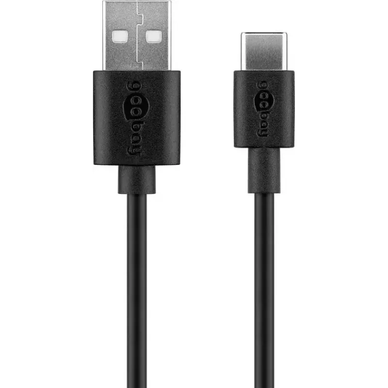 Įkroviklio rinkinys Goobay USB-C 5W su 1 m kabeliu, juodas