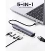 Ugreen 10919 USB-C dokas / prievadų replikatorius, USB 3.2 Gen 1, pilkas